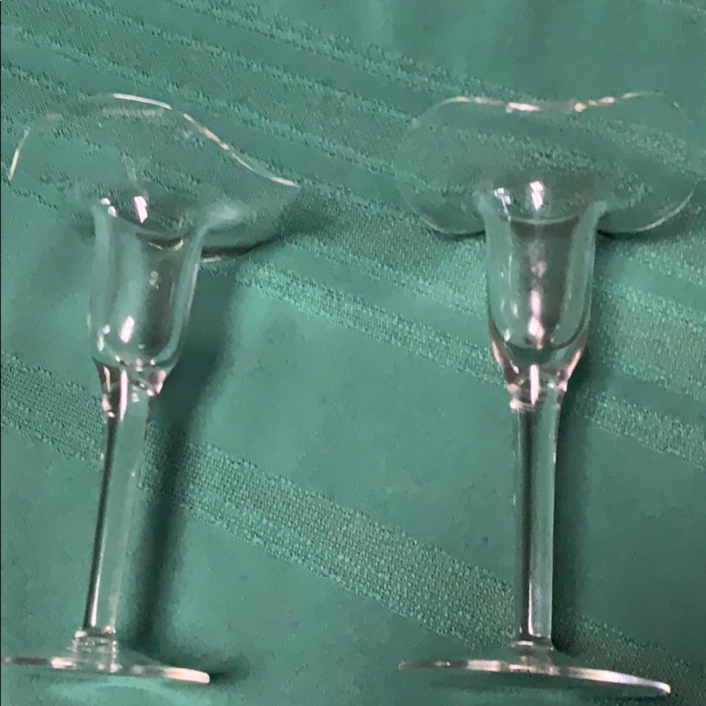 pair of crystal candle holder